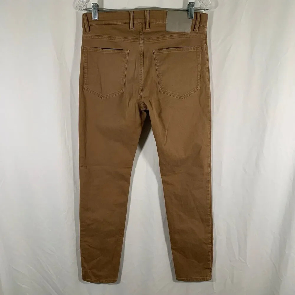 MNG Man Pants Men's 30 Brown Denim Pisa 5 Pocket Cotton Blend Button Zip - Picture 9 of 11